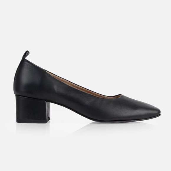 Poppy Barley The Daily Pump Leather Heel Square Toe Chunky Block Mary Jane Style - Picture 16 of 16